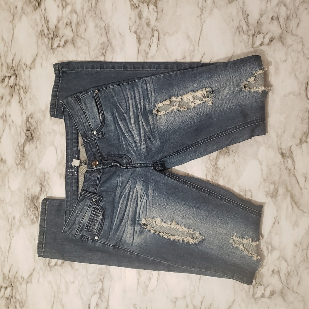 Distressed jeans